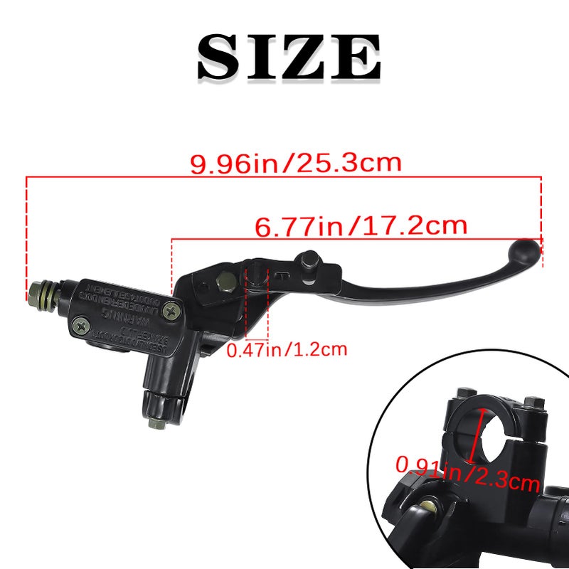 SOLLON 7/8'' Right Hydraulic Brake Master Cylinder Lever Pump Replace for GY6 50cc 70cc 90cc 110cc 125cc 150c 200cc 250cc ATV Quad Moped Motorcycle Pit Bike Dirt Bike  Taotao Roketa Sunl Kazuma - Image 3